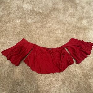 Fashion Nova Red Off-Shoulder Skirt